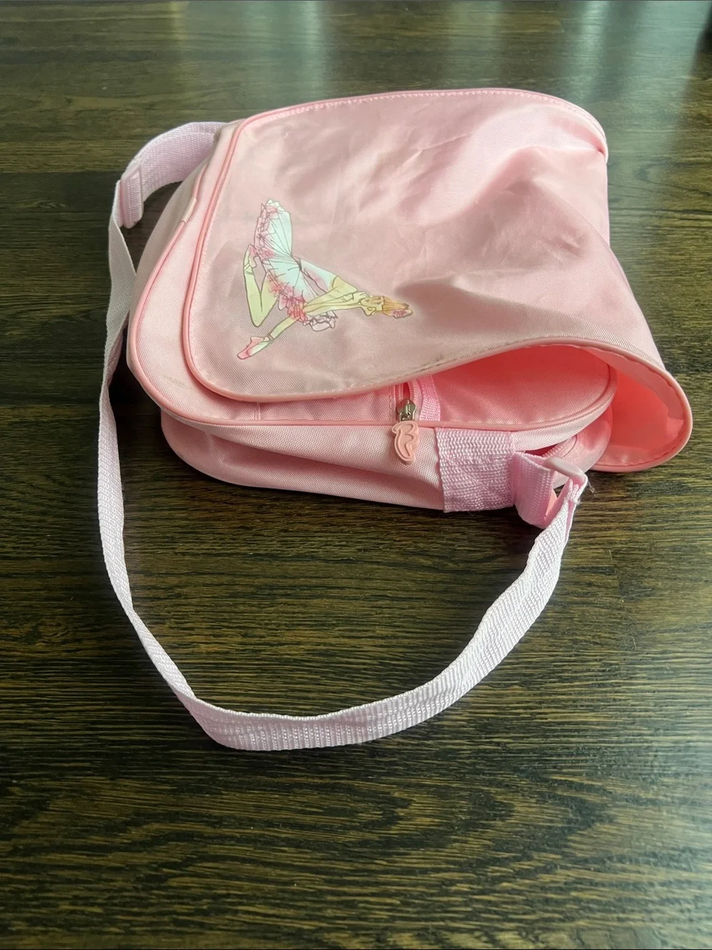 Pink Ballerina Crossbody Bag Messenger Bag Dance Ballet Approx. 14” x 11” x 5”